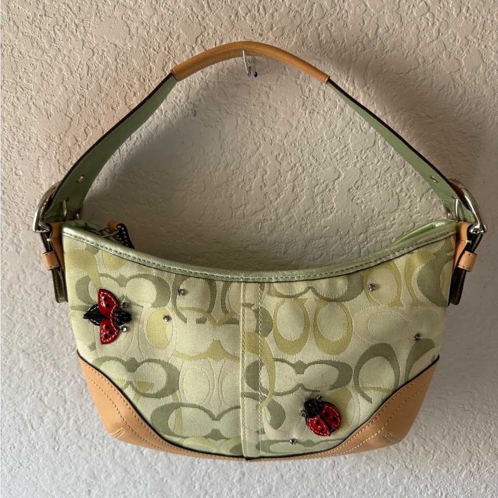 Coach Ladybug Optic Green Handbag